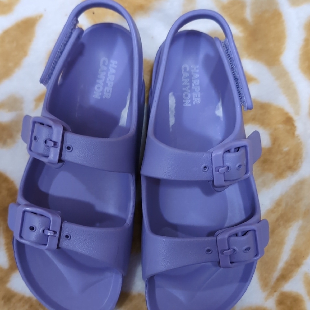 Harper Canyon Kids Purple Double Buckle Sandals Toddler Girl Size 10
